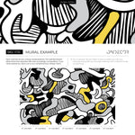 Wallpaper Removable Wallpaper Peel and Stick Wallpaper Wall Decor Home Decor Contemporary / Black And Yellow Wallpaper- X135