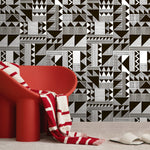 Wallpaper Peel and Stick Wallpaper Removable Wallpaper Home Decor Wall Decor Room Decor / Black and White Geometric Wallpaper - D947