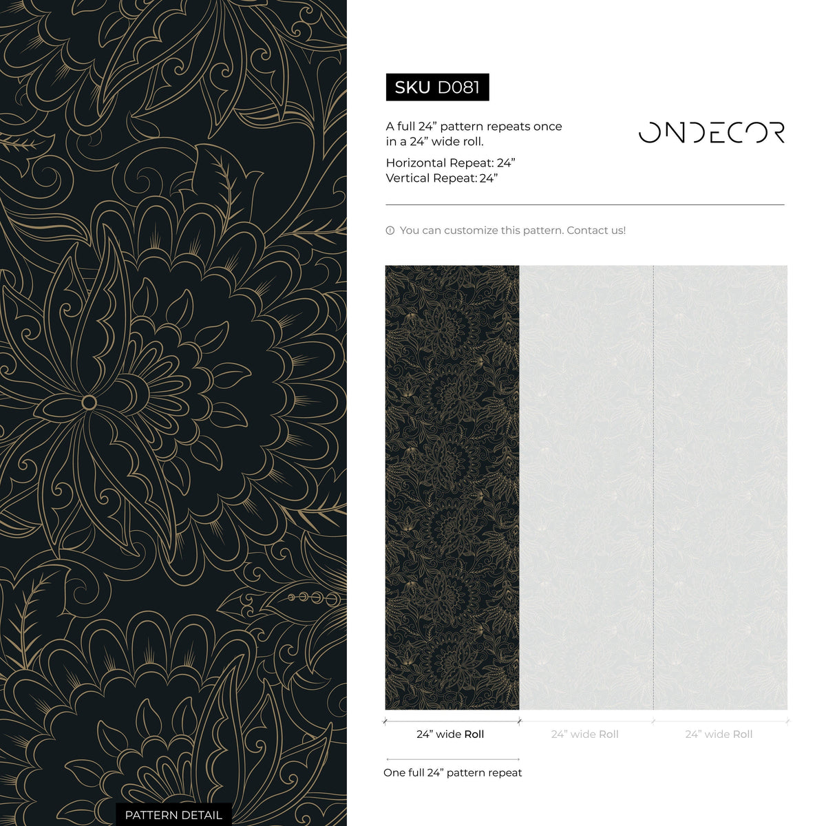 Dark Victorian Wallpaper / Peel and Stick Wallpaper Removable Wallpaper Home Decor Wall Art Wall Decor Room Decor - D081