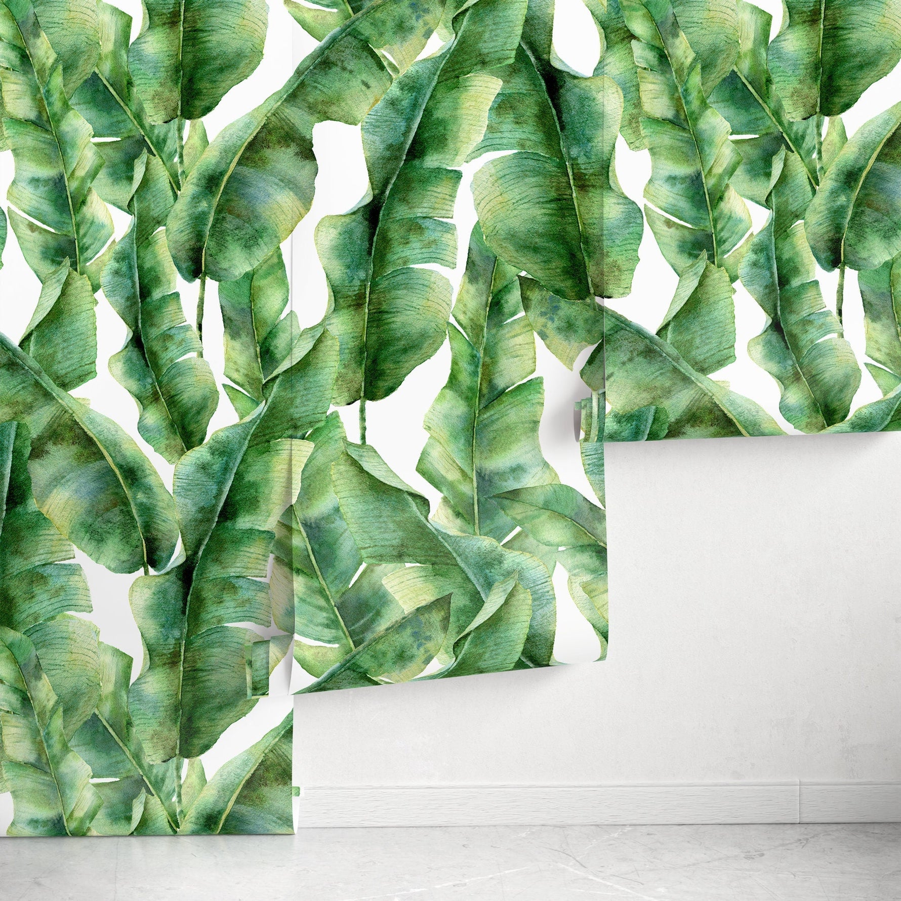 Removable Wallpaper Peel and Stick Wallpaper Wall Paper Wall Mural - Banana Leaves Wallpaper - A132