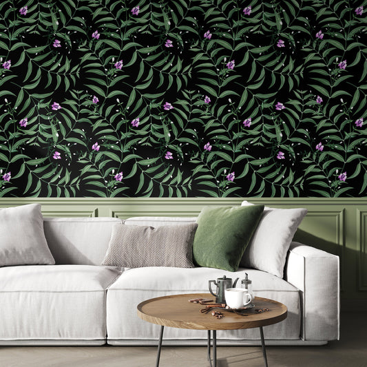 Wallpaper Peel and Stick Wallpaper Removable Wallpaper Home Decor Wall Art Wall Decor Room Decor / Flower and Leaves Wallpaper - X037