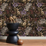 Dark Botanical Wallpaper Gothic Floral Wallpaper Peel and Stick and Traditional Wallpaper - D932