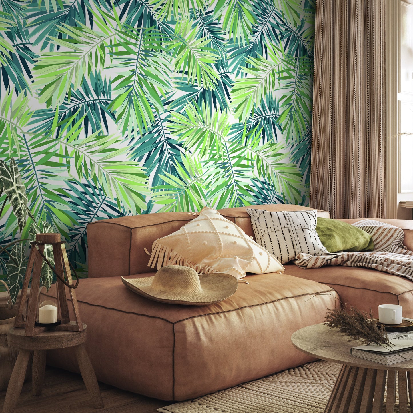 Removable Wallpaper Peel and Stick Wallpaper Wall Paper Wall Mural - Monstera Leaf Wallpaper - A011