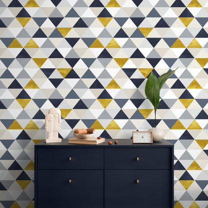 Removable Wallpaper Peel and Stick Wallpaper Wall Paper Wall Mural - Geometric Triangles Wallpaper - A196