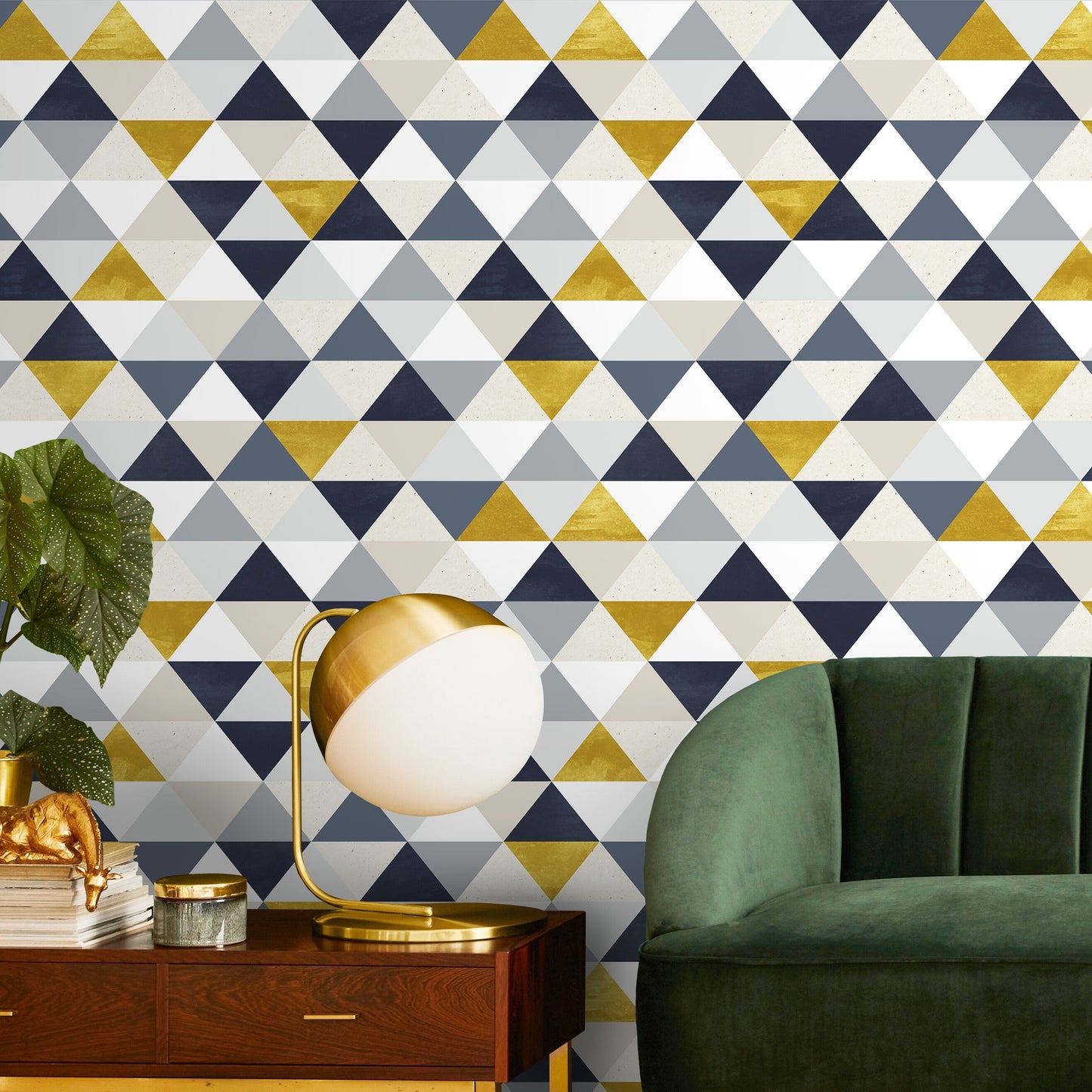 Removable Wallpaper Peel and Stick Wallpaper Wall Paper Wall Mural - Geometric Triangles Wallpaper - A196