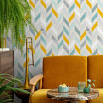 Colorful Geometric Herringbone Wallpaper Modern Wallpaper Peel and Stick and Traditional Wallpaper - A360