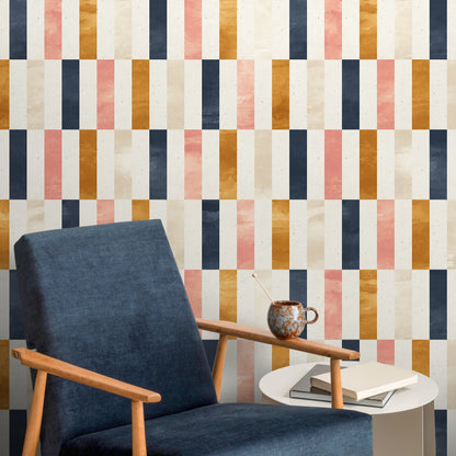 Modern Tile Wallpaper Colorful Geometric Wallpaper Peel and Stick and Traditional Wallpaper - A375