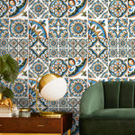 Removable Wallpaper Peel and Stick Wallpaper Wall Paper Wall Mural - Portuguese Azulejos Tile Wallpaper - A388