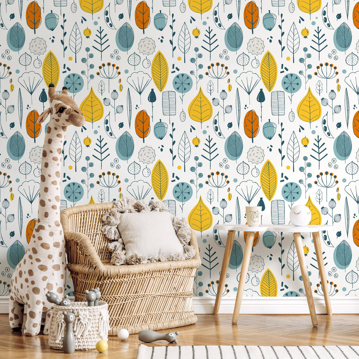 Removable Wallpaper Peel and Stick Wallpaper Wall Paper Wall Mural - Leaf Wallpaper Tropical Wallpaper - A398