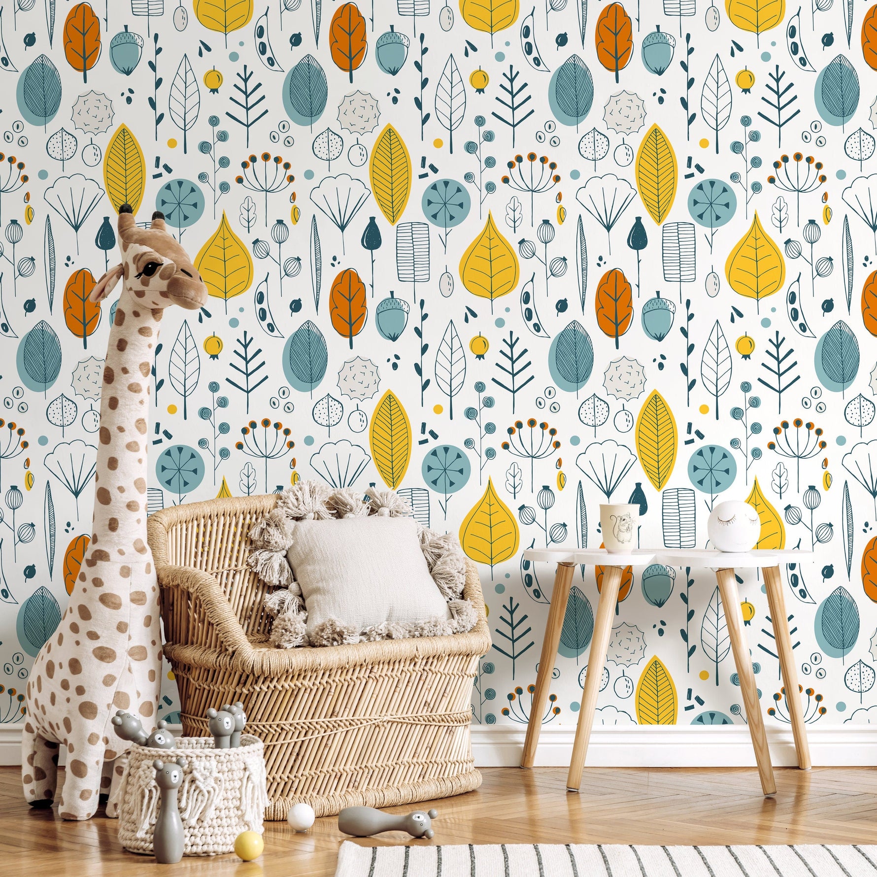 Removable Wallpaper Peel and Stick Wallpaper Wall Paper Wall Mural - Leaf Wallpaper Tropical Wallpaper - A398