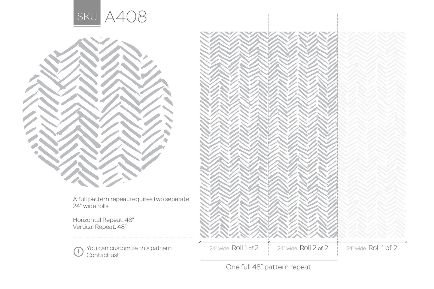 Grey Herringbone Wallpaper Boho Wallpaper Peel and Stick and Traditional Wallpaper - A408