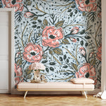 Removable Wallpaper Peel and Stick Wallpaper Wall Paper Wall Mural - Vintage Floral Wallpaper - A418