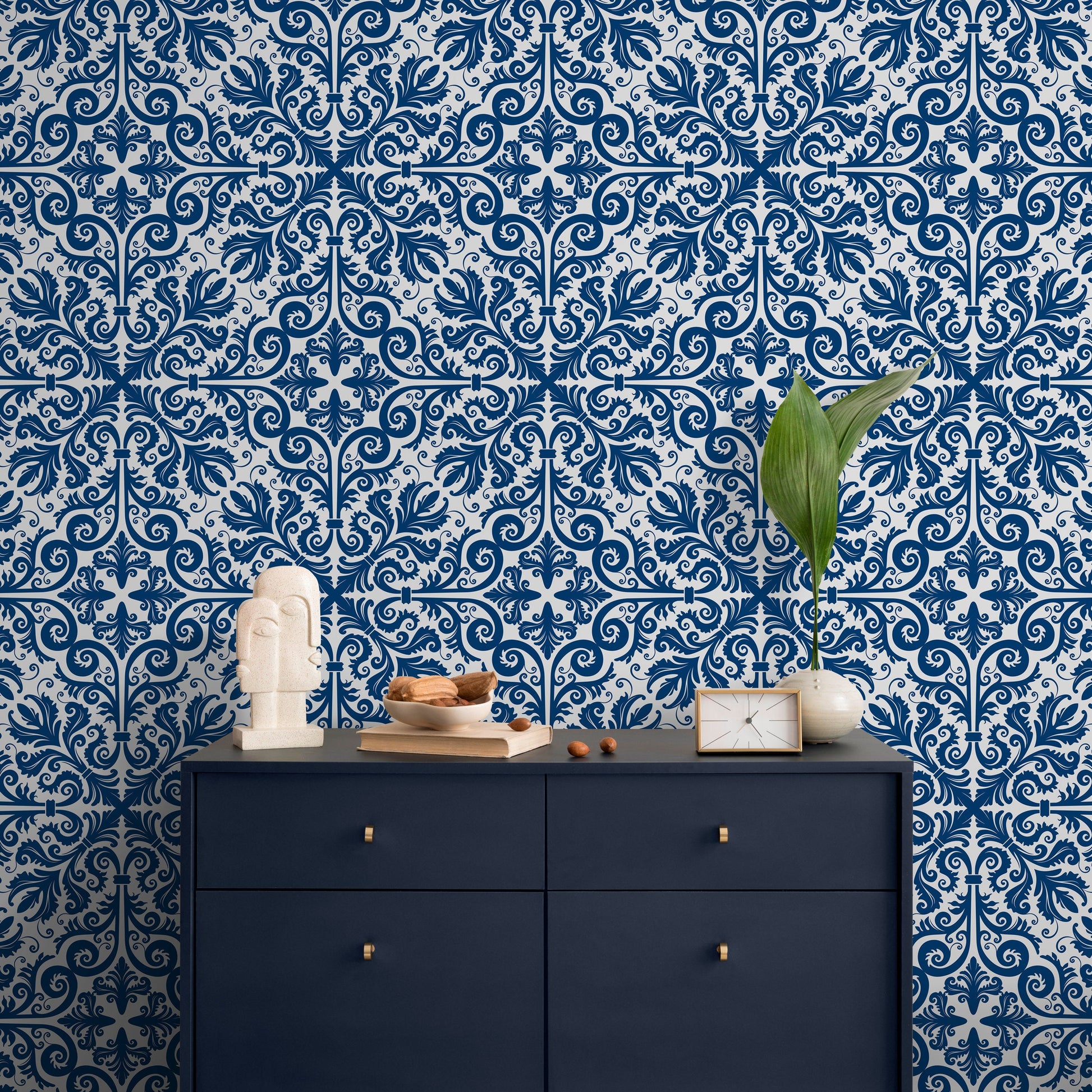 Removable Wallpaper Peel and Stick Wallpaper Wall Paper Wall Mural - Portuguese Azulejos Tile Wallpaper - A549