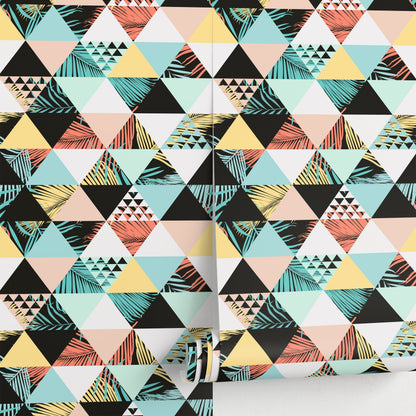 Geometric Triangles Wallpaper Modern Abstract Wallpaper Peel and Stick and Traditional Wallpaper - A599