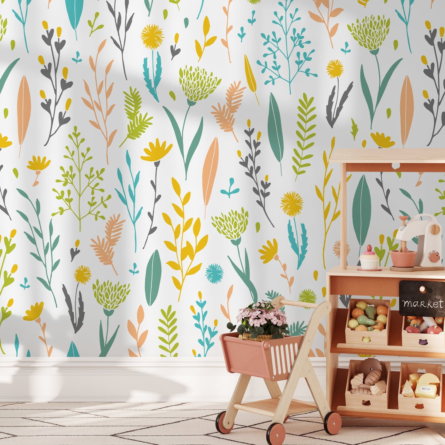 Removable Wallpaper Peel and Stick Wallpaper Wall Paper Wall Mural - Vintage Floral Wallpaper - A881