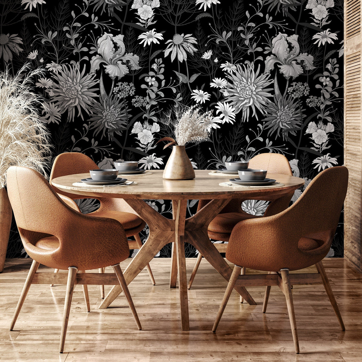 Dark Floral Wallpaper Vintage Wallpaper Peel and Stick and Traditional Wallpaper - A915