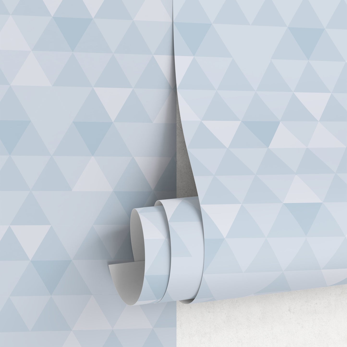 Wallpaper Removable Wallpaper Peel and Stick Wallpaper Wall Decor Home Decor Wall Art Room Decor / Blue Triangle Geometric Wallpaper - A010