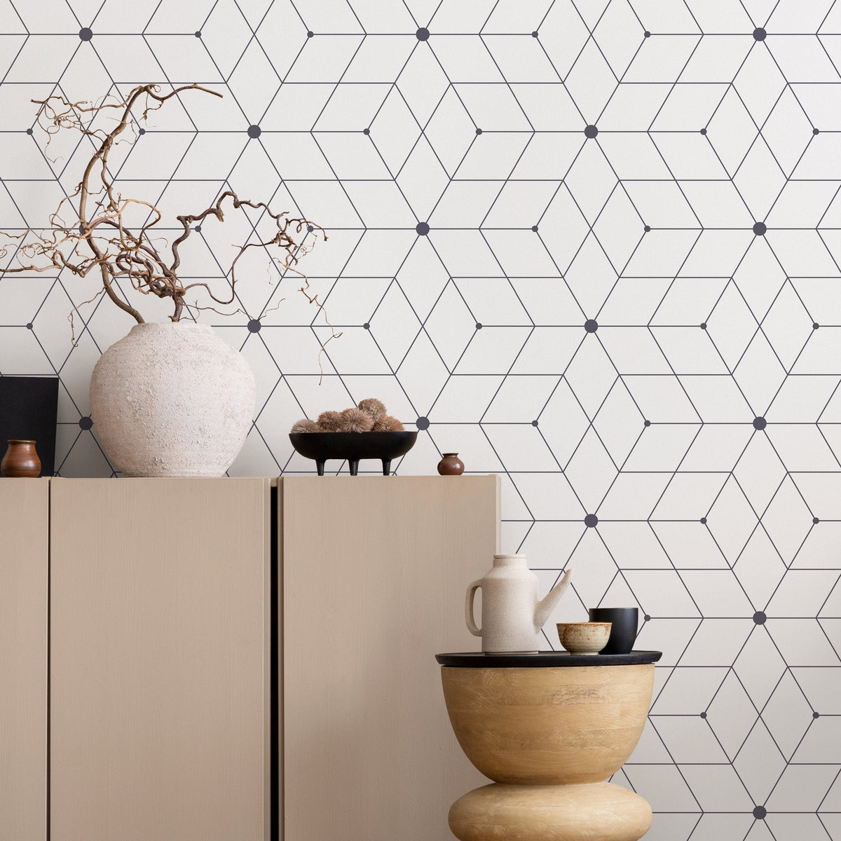 Wallpaper Peel and Stick Wallpaper Removable Wallpaper Home Decor Wall Art Wall Decor Room Decor / Minimalist Geometric Wallpaper - A022