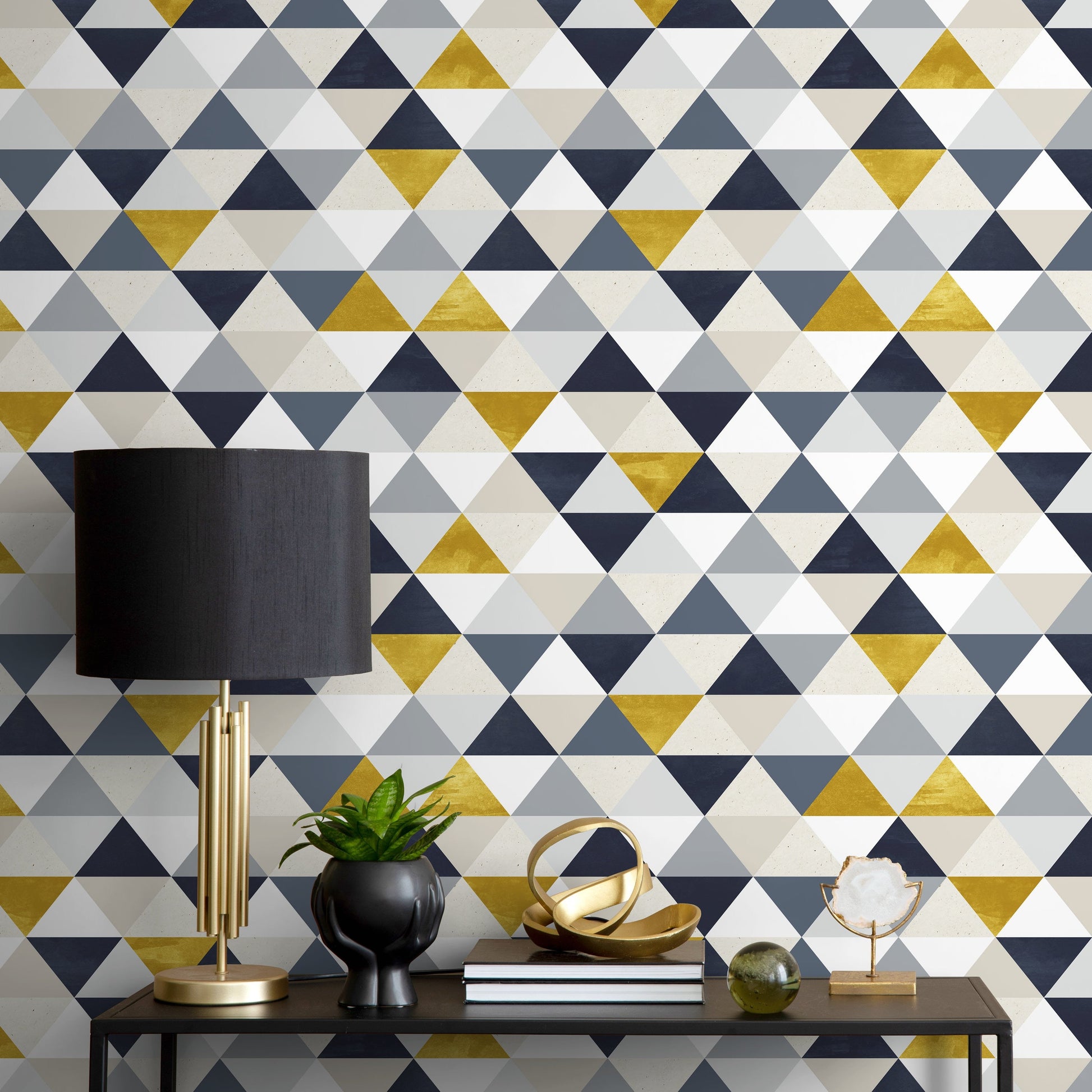 Removable Wallpaper Peel and Stick Wallpaper Wall Paper Wall Mural - Geometric Triangles Wallpaper - A196