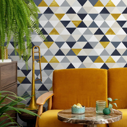 Removable Wallpaper Peel and Stick Wallpaper Wall Paper Wall Mural - Geometric Triangles Wallpaper - A196