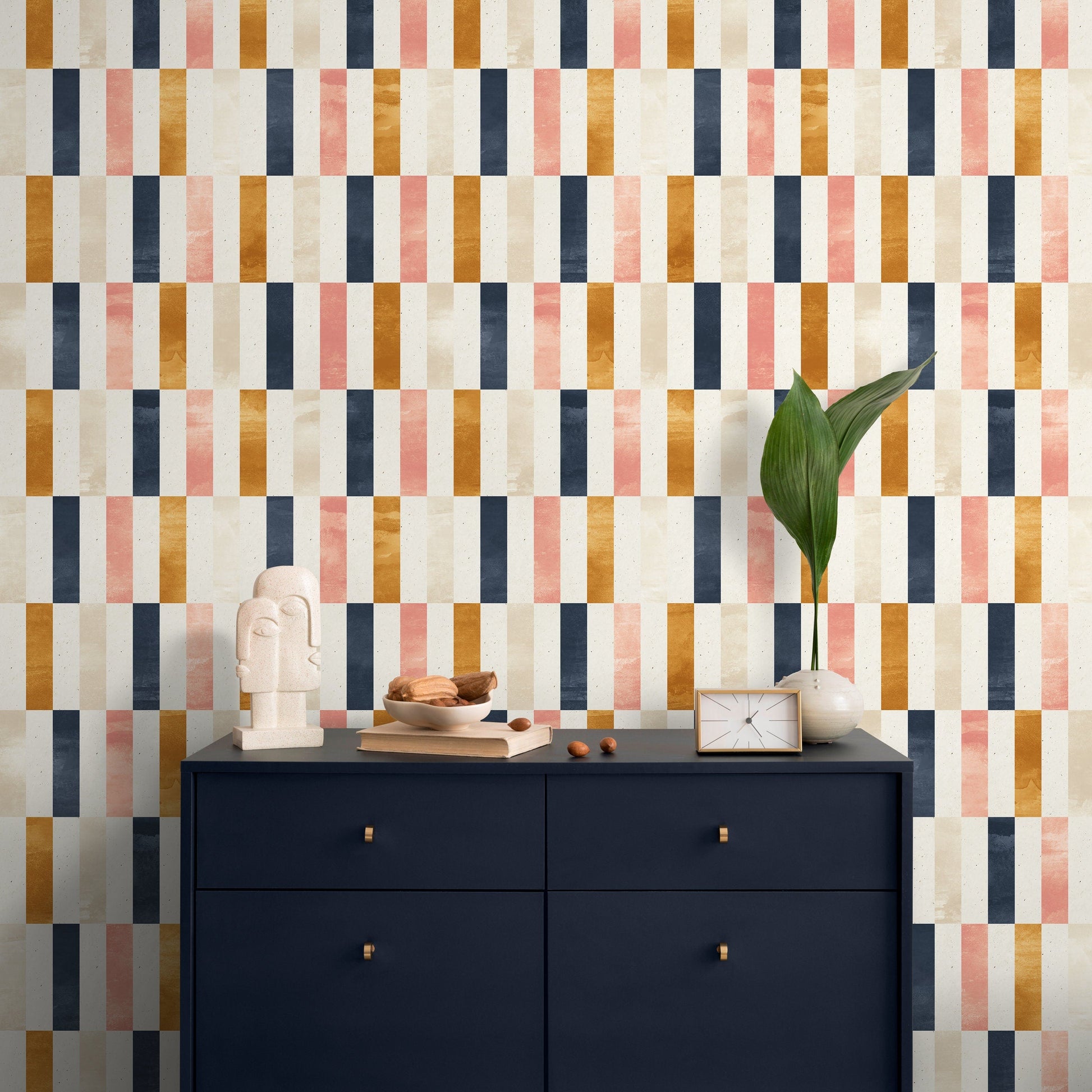 Modern Tile Wallpaper Colorful Geometric Wallpaper Peel and Stick and Traditional Wallpaper - A375