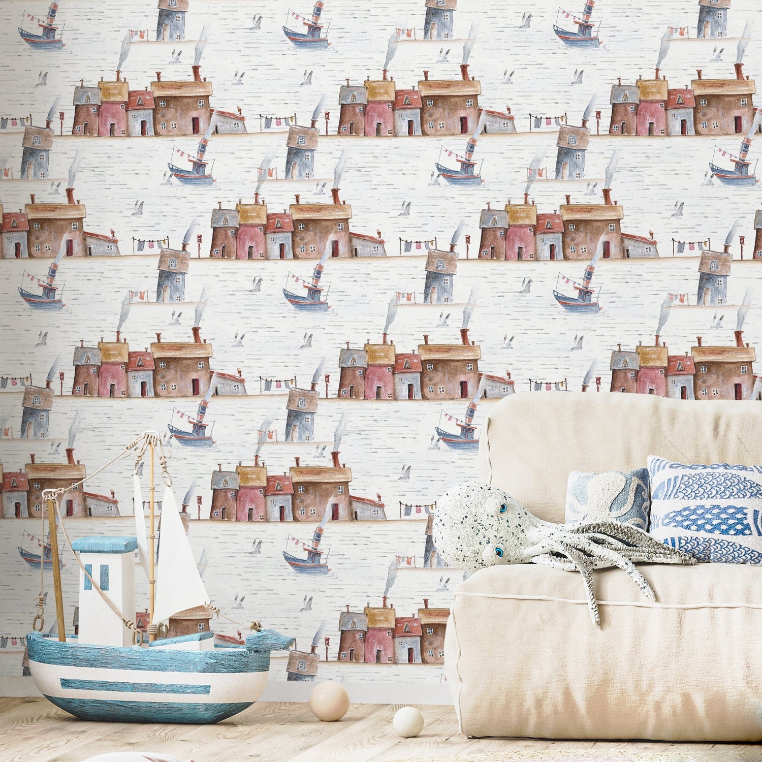 Removable Wallpaper Peel and Stick Wallpaper Wall Paper Wall Mural - Life by the Sea - A376