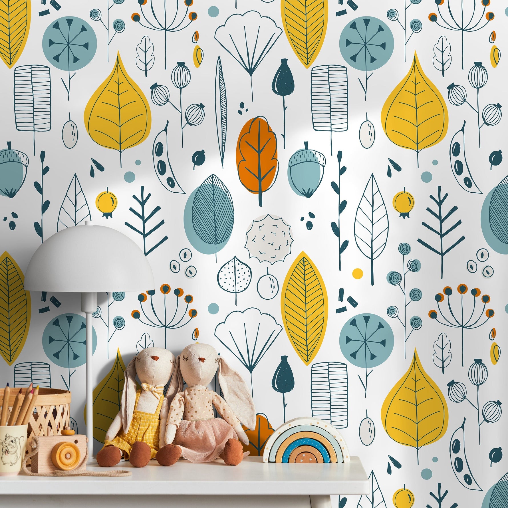 Removable Wallpaper Peel and Stick Wallpaper Wall Paper Wall Mural - Leaf Wallpaper Tropical Wallpaper - A398