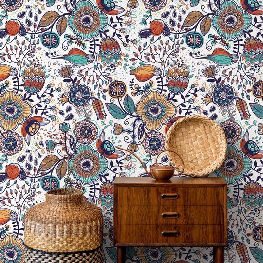 Removable Wallpaper Peel and Stick Wallpaper Wall Paper Wall Mural - Boho Wallpaper - A407