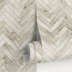 Wallpaper Peel and Stick Wallpaper Removable Wallpaper Home Decor Wall Art Wall Decor Room Decor / Modern Wood Herringbone Wallpaper - A430
