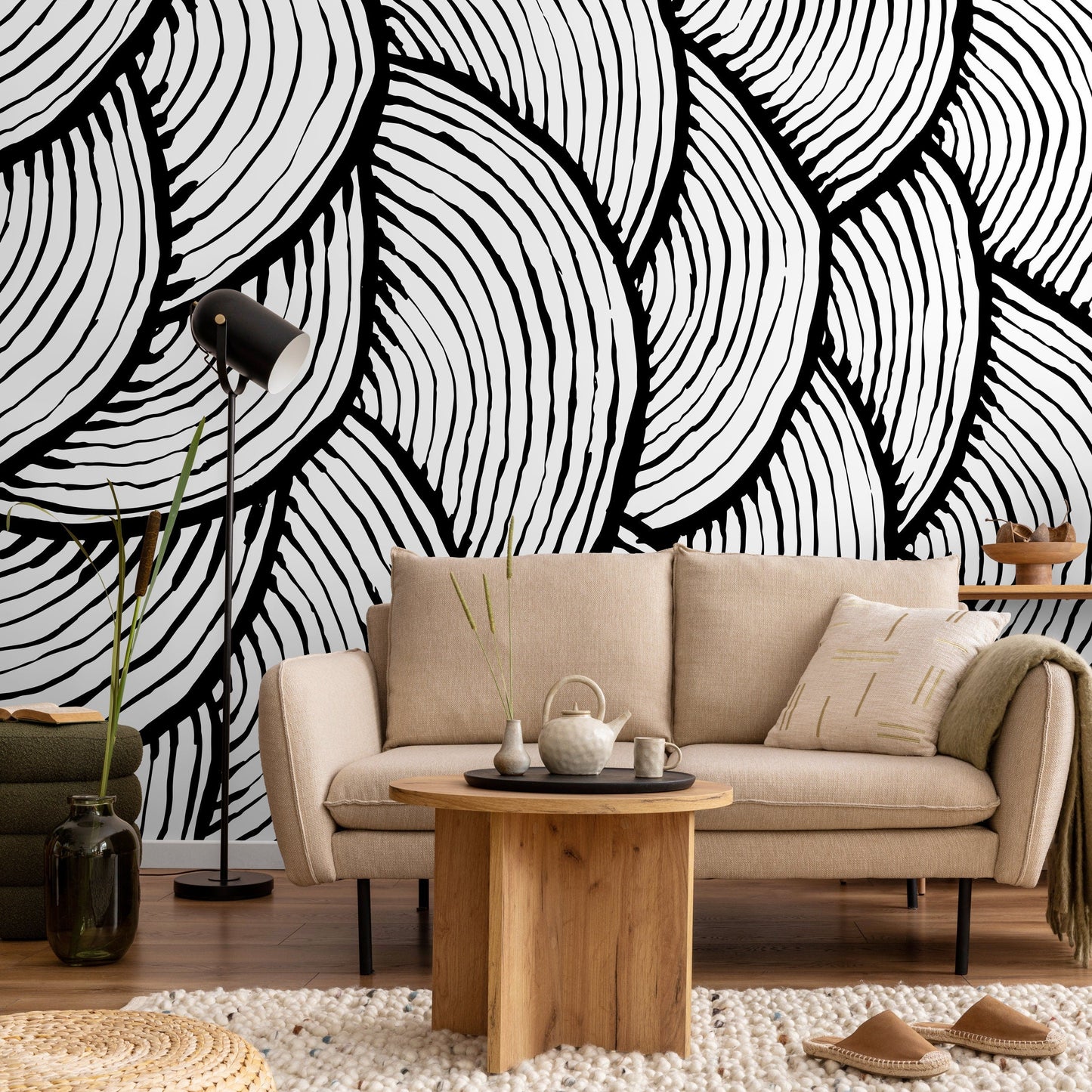 Removable Wallpaper Peel and Stick Wallpaper Wall Paper Wall Mural - Black and White Wallpaper - A435