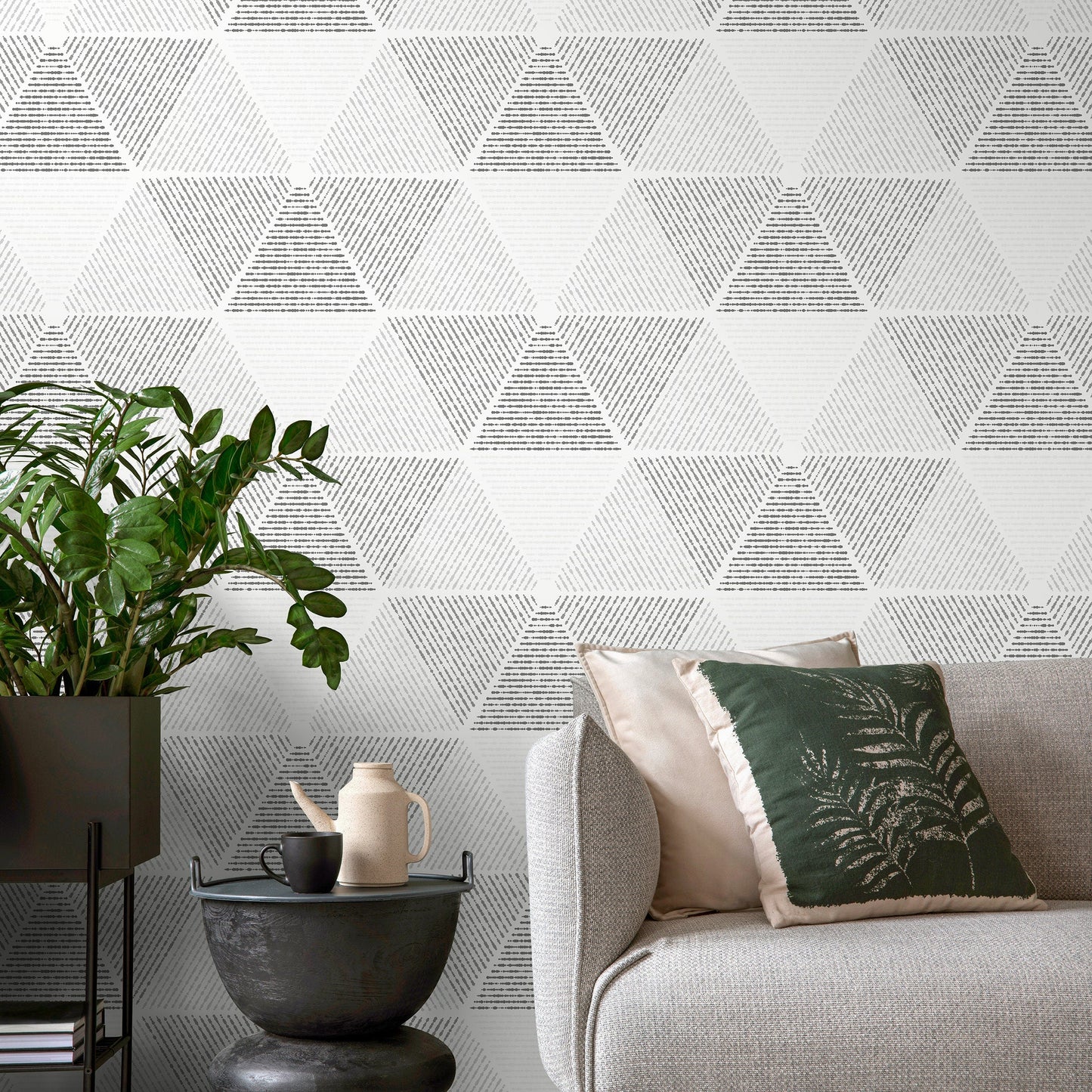 Removable Wallpaper Peel and Stick Wallpaper Wall Paper Wall Mural - Geometric Black and White Wallpaper - A438