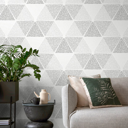 Removable Wallpaper Peel and Stick Wallpaper Wall Paper Wall Mural - Geometric Black and White Wallpaper - A438