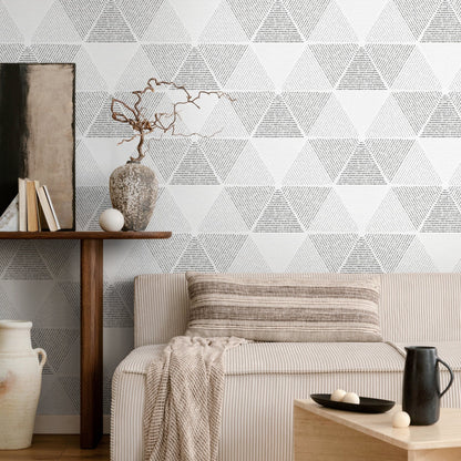 Removable Wallpaper Peel and Stick Wallpaper Wall Paper Wall Mural - Geometric Black and White Wallpaper - A438