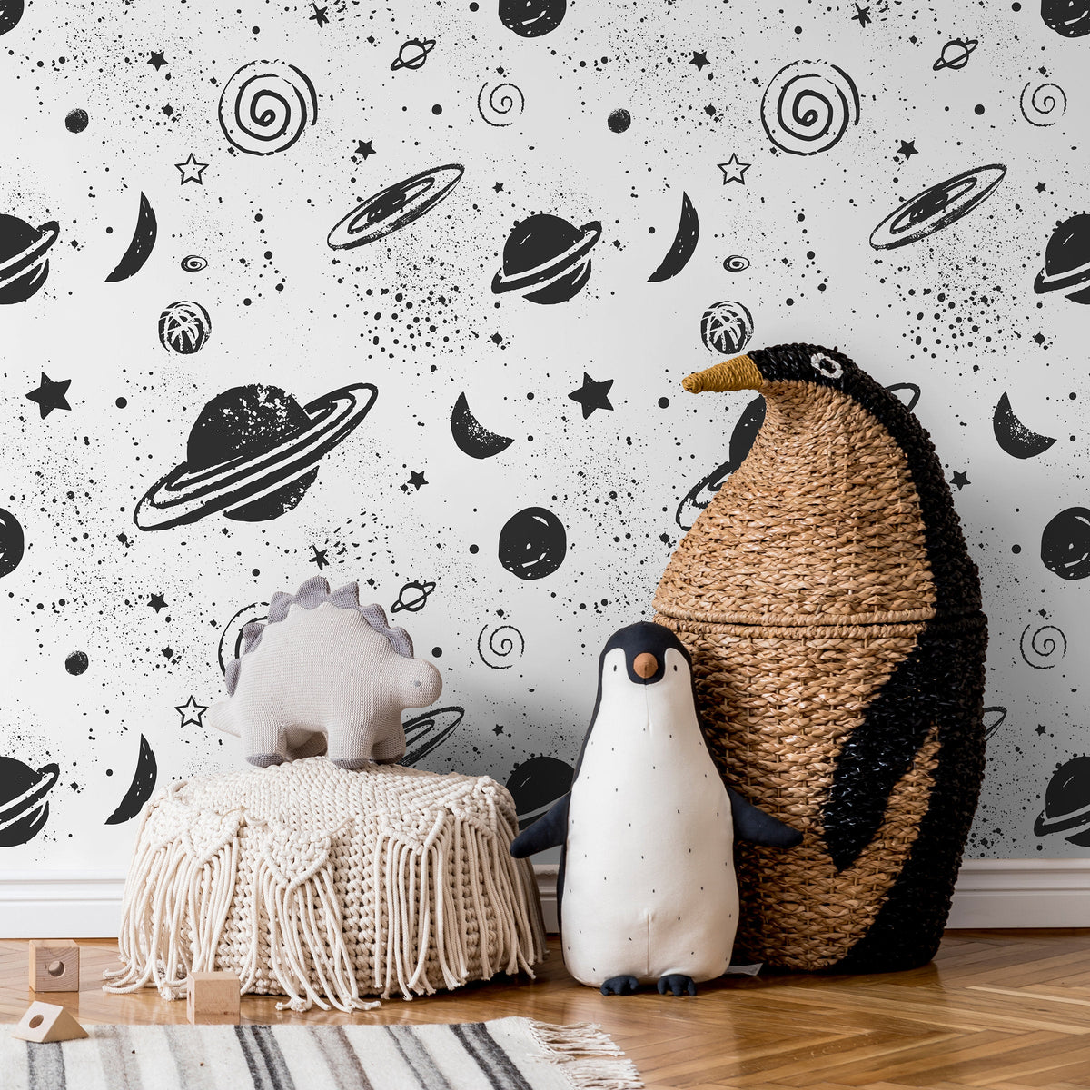 Removable Wallpaper Peel and Stick Wallpaper Wall Paper Wall Mural - Space Wallpaper Nursery Wallpaper - A441