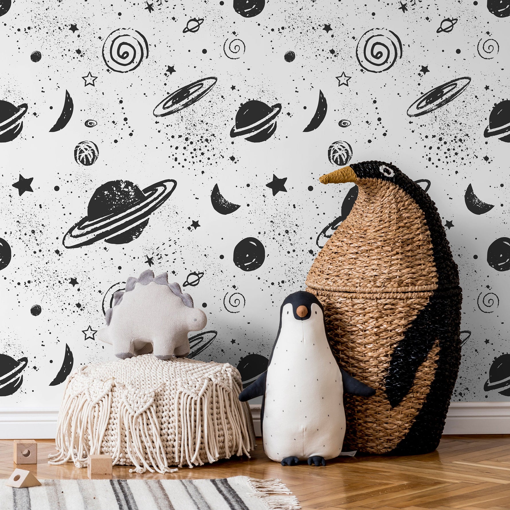 Removable Wallpaper Peel and Stick Wallpaper Wall Paper Wall Mural - Space Wallpaper Nursery Wallpaper - A441