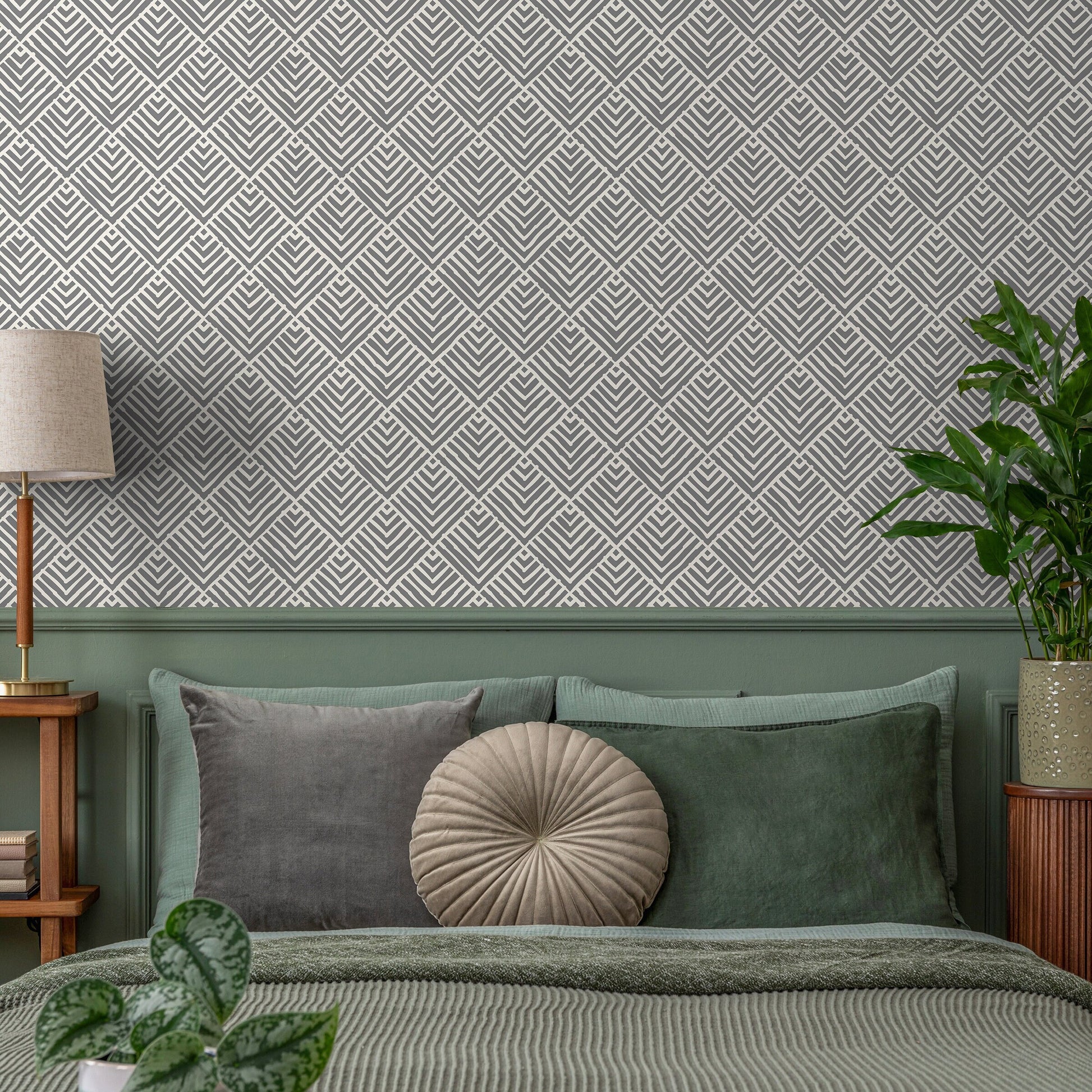 Removable Wallpaper Peel and Stick Wallpaper Wall Paper Wall Mural - Geometric Black and White Wallpaper - A465