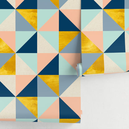 Removable Wallpaper Peel and Stick Wallpaper Wall Paper Wall Mural - Geometric Triangles Wallpaper - A510