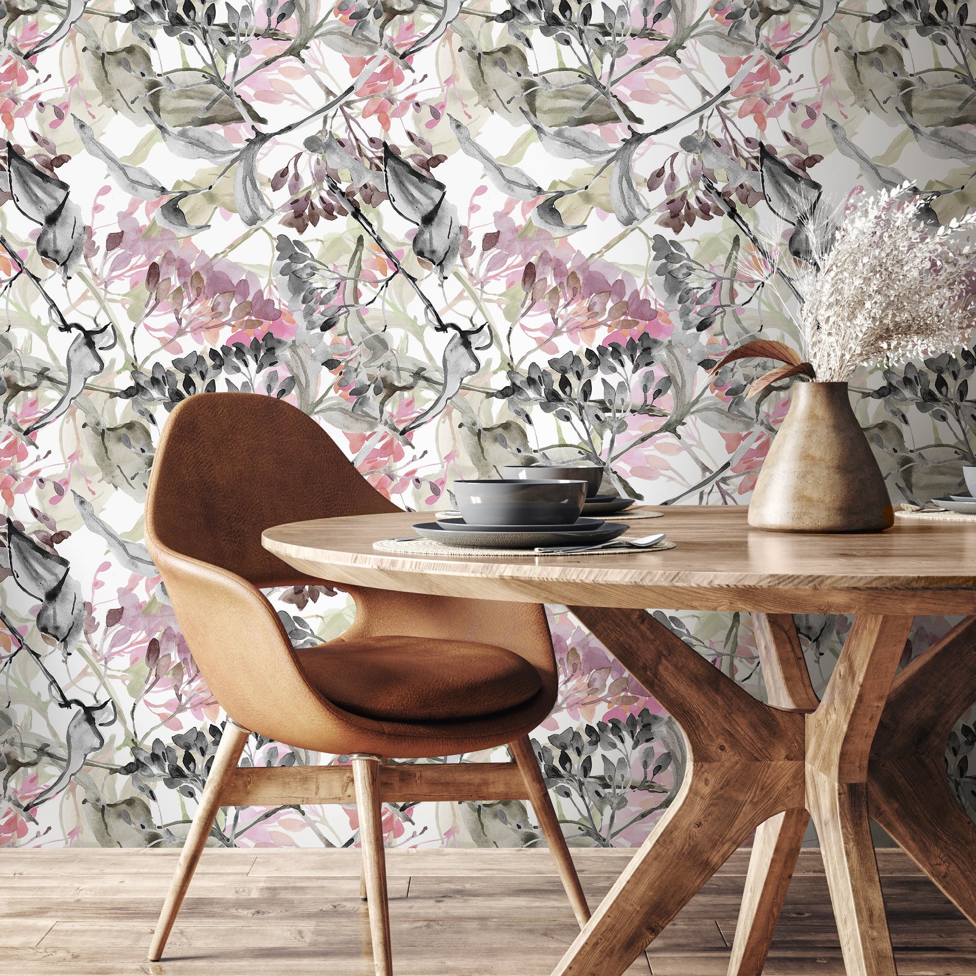 Removable Wallpaper Peel and Stick Wallpaper Wall Paper Wall Mural - Colorful Tropical Leaves Wallpaper - A517