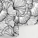 Black and White Wallpaper Abstract Leaves Wallpaper Peel and Stick and Traditional Wallpaper - A524