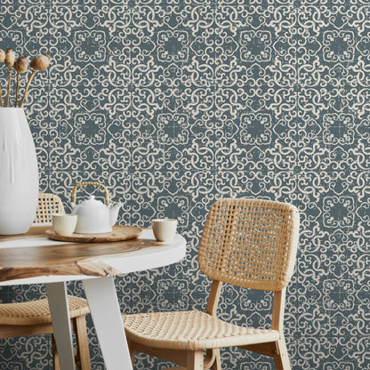 Removable Wallpaper Peel and Stick Wallpaper Wall Paper Wall Mural - Portuguese Azulejos Tile Wallpaper - A554