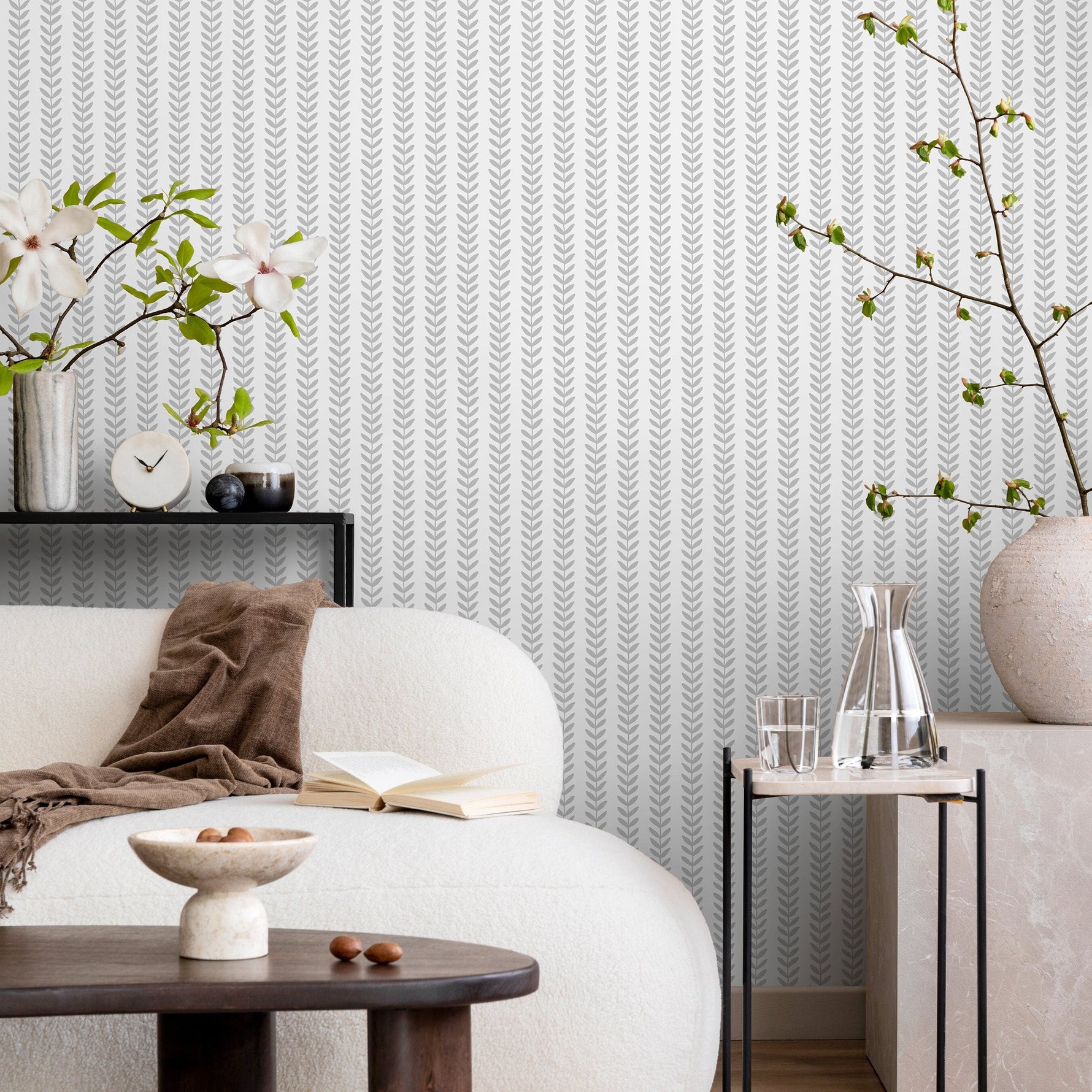 Removable Wallpaper Scandinavian Wallpaper Plants Wallpaper Peel and Stick Wallpaper Wall Paper - A700