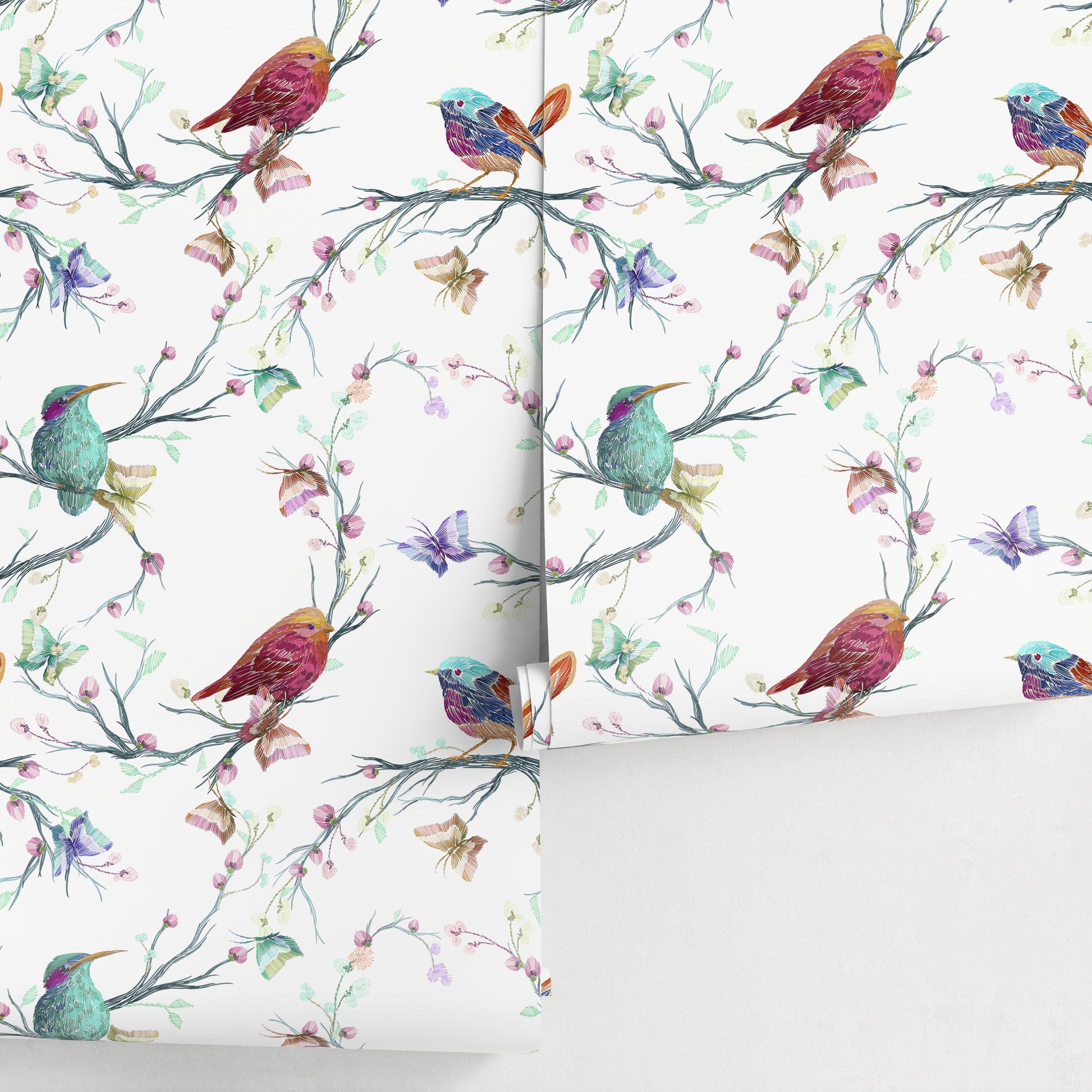 Wallpaper Peel and Stick Wallpaper Removable Wallpaper Home Decor Wall Art Wall Decor Room Decor Wall Prints / Birds Animal Wallpaper - A061