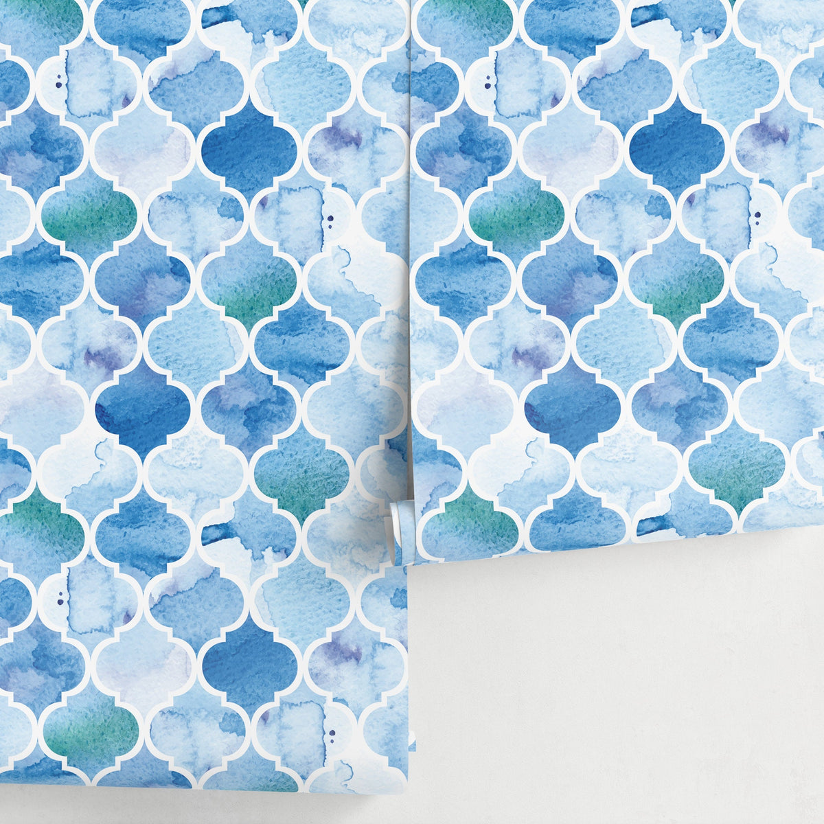 Wallpaper Peel and Stick Wallpaper Removable Wallpaper Home Decor Wall Art Wall Decor Room Decor / Blue Moroccan Wallpaper- A099
