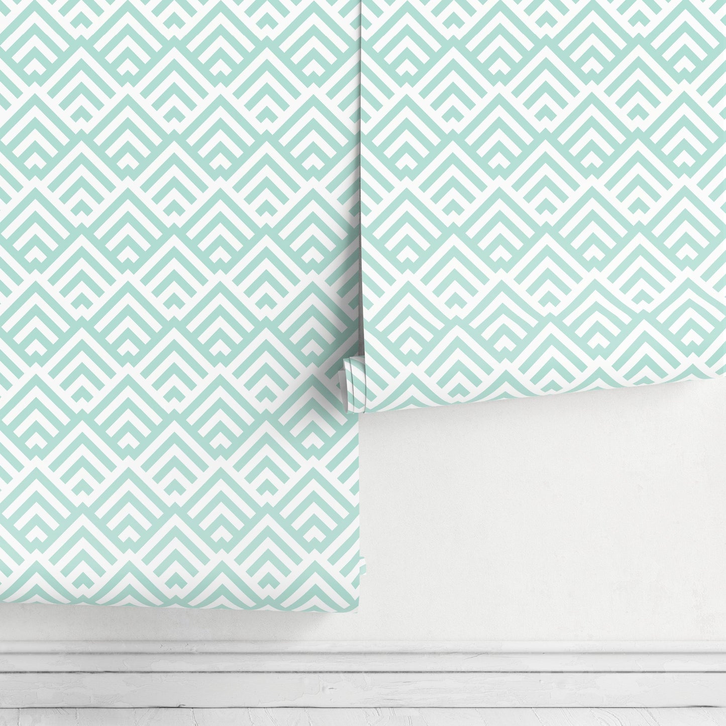 Wallpaper Peel and Stick Wallpaper Removable Wallpaper Home Decor Wall Art Wall Decor Room Decor / Blue Geometric Wallpaper - A108