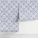 Wallpaper Peel and Stick Wallpaper Removable Wallpaper Home Decor Wall Art Wall Decor Room Decor / Blue Vintage Tile Wallpaper - A110