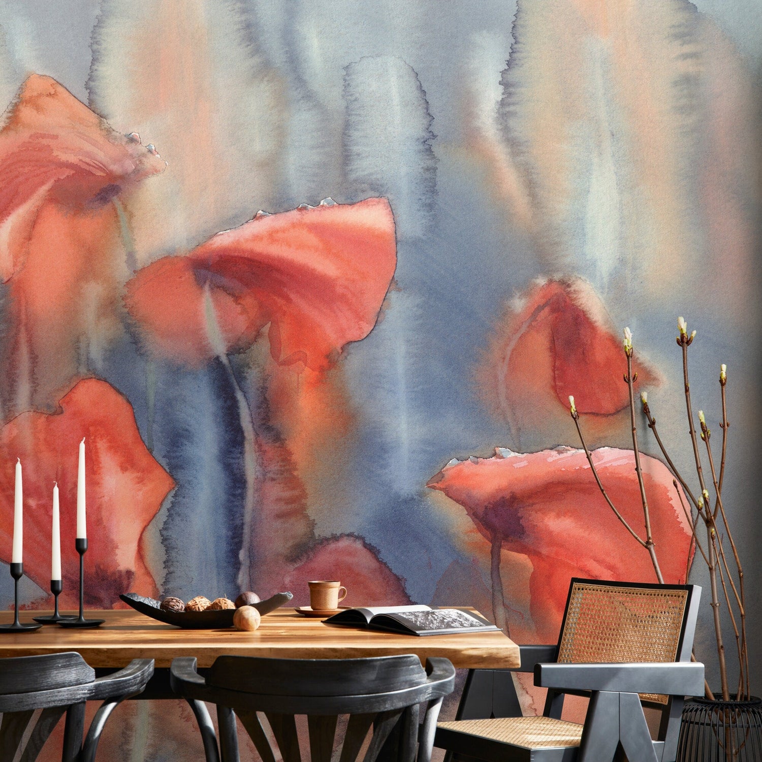 Wallpaper Removable Wallpaper Peel and Stick Wallpaper Wall Decor Home Decor Wall Art Room Decor / Abstract Watercolor Paint Wallpaper -A131