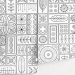 Wallpaper Peel and Stick Wallpaper Removable Wallpaper Home Room Decor / Black and White Wallpaper Geometric Tile Wallpaper - A236