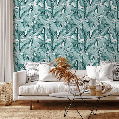 Wallpaper Peel and Stick Wallpaper Removable Wallpaper Home Decor Wall Art Wall Decor Room Decor / Tropical Banana Leaf - A245