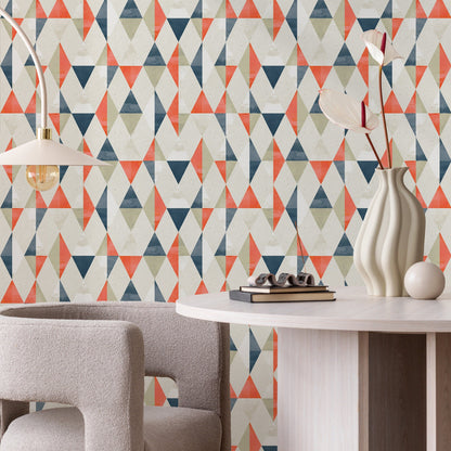 Wallpaper Peel and Stick Wallpaper Removable Wallpaper Home Decor Wall Art Wall Decor Room Decor / Vintage Geometric Wallpaper - A412