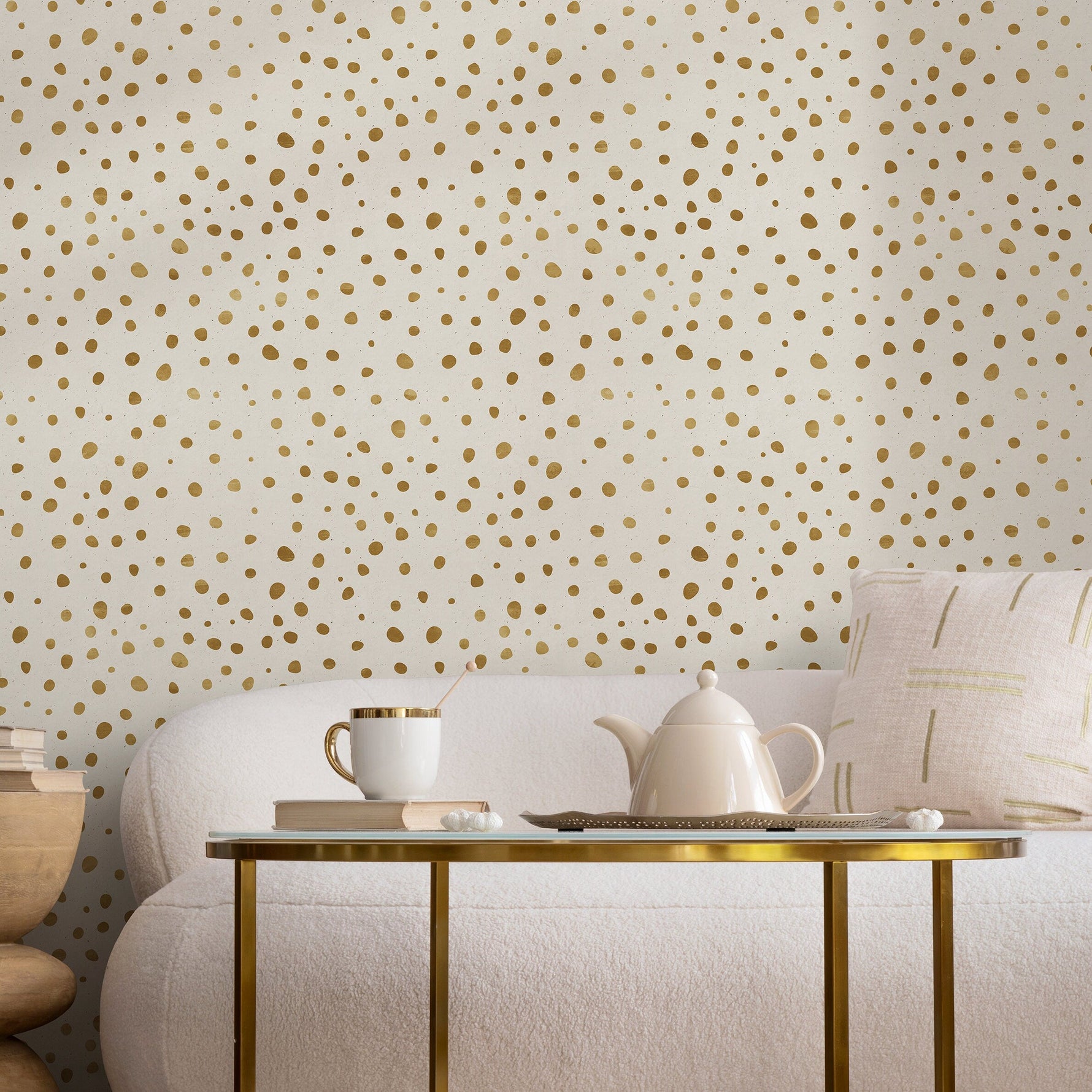 Wallpaper Peel and Stick Wallpaper Removable Wallpaper Home Decor Wall Art Wall Decor Room Decor / Boho Dots Non-Metalic Wallpaper - A343